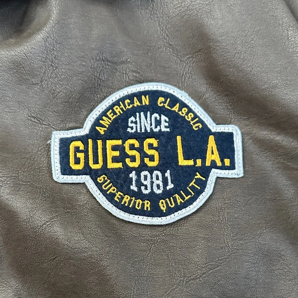 GUESS Men's Dark Brown Bomber Jacket - Picture 4 of 16